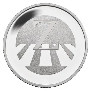 A large capital letter Z standing on the stripes of a zebra crossing, in front of a half-circle